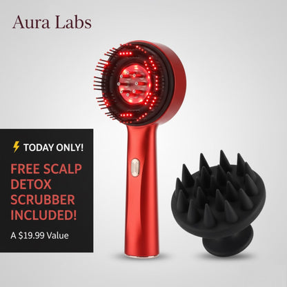The Red Light Hair Growth Stimulator | Aura Labs™ Microcurrent Scalp Wand